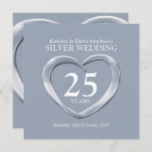 25周年銀婚式の招待状 招待状 (正面/裏面)