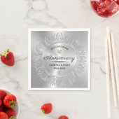 25周年銀結婚グリッター曼荼羅 スタンダードカクテルナプキン (インサイチュ)