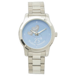 25周年銀結婚ハート気球 腕時計