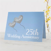 25周年銀結婚気球大 カード (黄色い花)