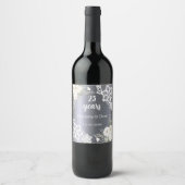 25周年銀結婚花模様 ワインラベル (正面)