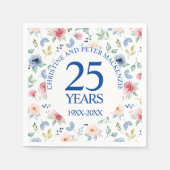 25周年 ウェディング ブラッシュ ローズ スタンダードカクテルナプキン (正面)