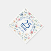 25周年 ウェディング ブラッシュ ローズ スタンダードカクテルナプキン (角)