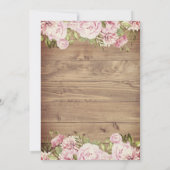 25周年 シルバーの結婚記念日 ラスティック ローズ 招待状 (裏面)