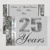 25周年 シルバーアニバーサリー エレガントな招待状 招待状 (正面/裏面)