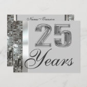 25周年 シルバーアニバーサリー エレガント招待状 招待状 (正面/裏面)
