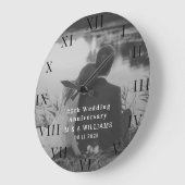 25周年 現代の写真 五十 ラージ壁時計 (傾斜)