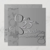 「25周年」結婚シルバー招待状 招待状 (正面/裏面)