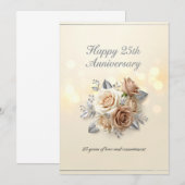 25周年 結婚記念日の挨 サンキューカード (正面/裏面)