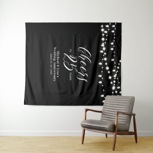 25周年 黒と白 25th Anniversary おめでとう タペストリー (インサイチュ(横))