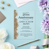 25回目の結婚記念日 ゴールドの輝き アクリル招待状 (インサイチュ (ウェディング))