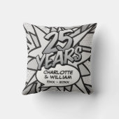 25回目の銀婚式 コミック風デザイン クッション (裏面)