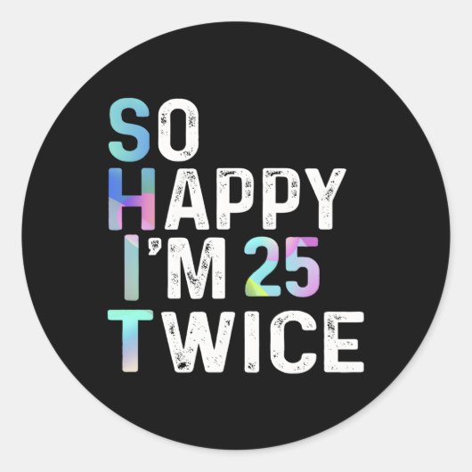 25回50回のおもしろい ラウンドシール (正面)