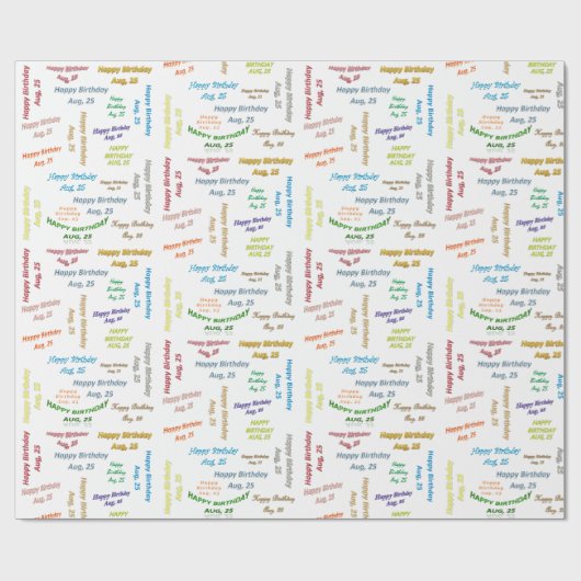 25威厳がある誕生日ギフト包装紙 ラッピングペーパー (フラット)