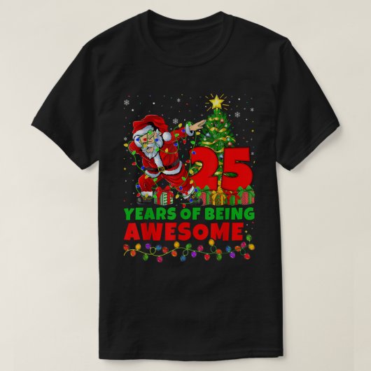 25年サンタフ素晴らしァン誕生日Chri Tシャツ (デザイン正面)