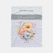 25年シルバーアニバーサバーフラワーパープル フリースブランケット (正面)