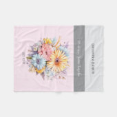 25年シルバーアニバーサバーフラワーピンク フリースブランケット (正面(横))