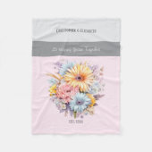 25年シルバーアニバーサバーフラワーピンク フリースブランケット (正面)