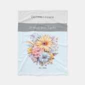 25年シルバーアニバーサバーフラワーブルー フリースブランケット (正面)