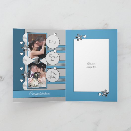 25年シルバーアニバーサバーブルーグレー写真 カード (内部)