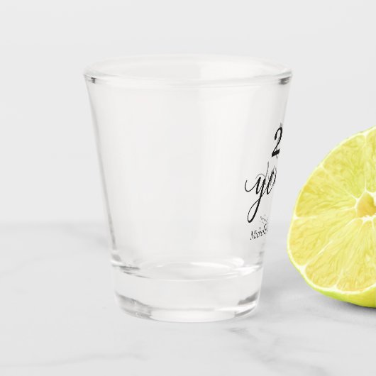 25年シルバー結婚の記念日エレガント ショットグラス (左)