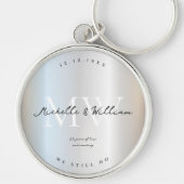 25年モダン25結婚周年シルバー キーホルダー (正面)