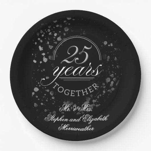 25年一緒にお祝い パーティー ペーパープレート (正面)