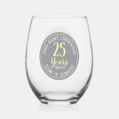 25年勤続記念会社 ステムなしワイングラス (正面)
