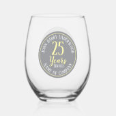25年勤続記念会社 ステムなしワイングラス (裏面)