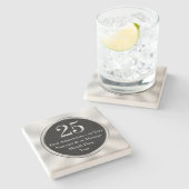 25年勤続記念日ギフトアイディアパーソナライズされた、 ストーンコースター (横)