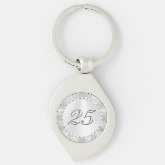 25年勤続記念日ギフトアイディア キーホルダー (正面)