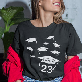 25年卒業のGrad Cap紙吹雪クラス Tシャツ