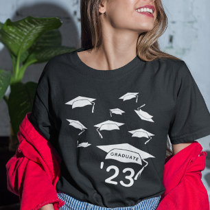 25年卒業のGrad Cap紙吹雪クラス Tシャツ