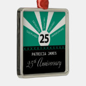 25年目の従業員をパーソナライズ メタルオーナメント (右)