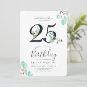 25年目の成長 25歳の誕生日 | ユーカリ 招待状 (スタンド正面)