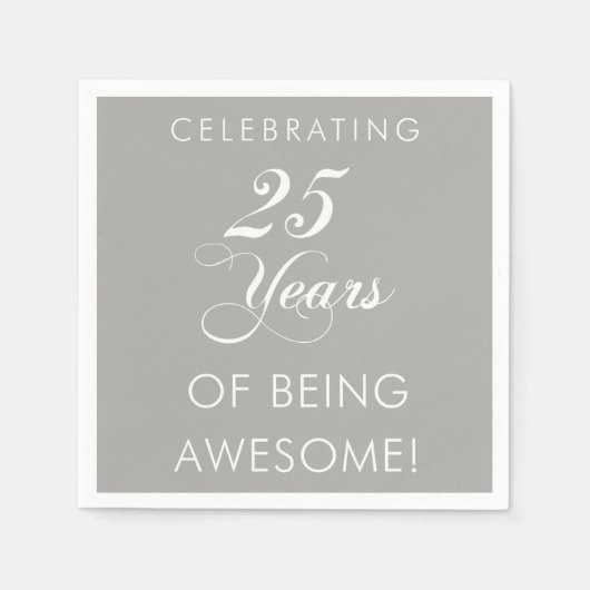 25年祝間のナプキン素晴らし スタンダードカクテルナプキン (正面)