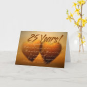 25年記念日のハートカード カード (黄色い花)
