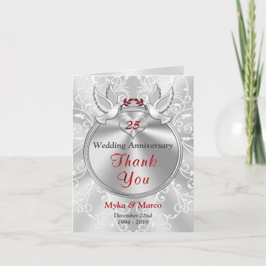 25年銀記念日サンキューカード サンキューカード (正面)