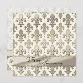 25日シルバ結婚ー周年記念（紋章の）フラ・ダ・リ 招待状 (正面/裏面)