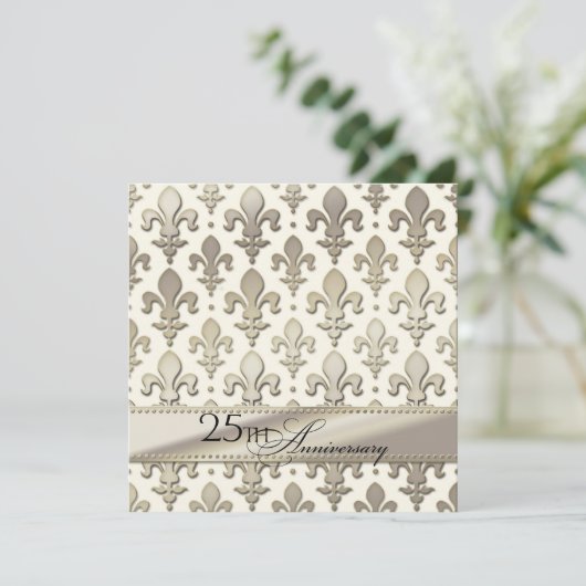 25日シルバ結婚ー周年記念(紋章の)フラ・ダ・リ 招待状 (スタンド正面)