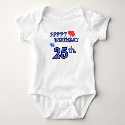 25日誕生日ボディスーツ ベビーボディスーツ (正面)