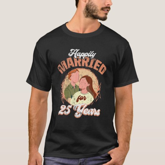 25日25周年結婚記念品Husbに参加 Tシャツ (正面)