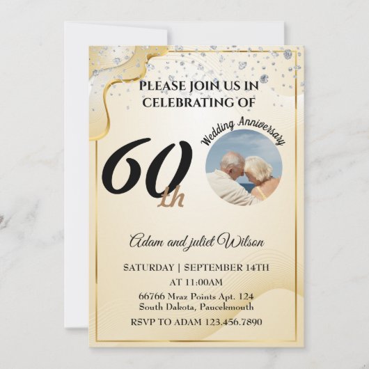 25日40日10日75日60結婚周年 招待状 (正面)