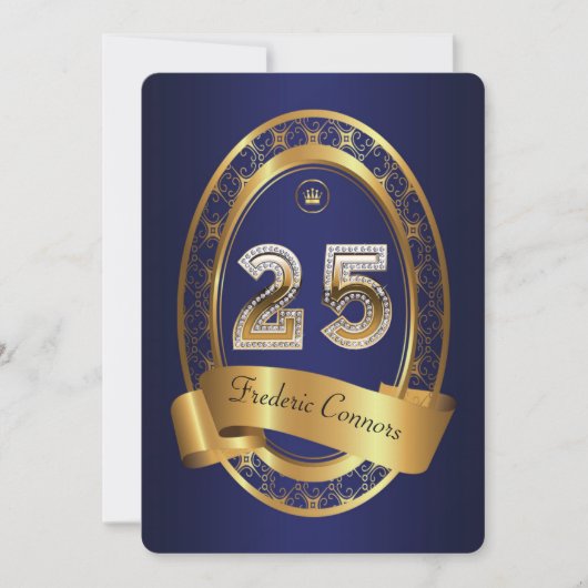 25日，誕生日パーティーの女性の男性，色エレガント色 招待状 (正面)