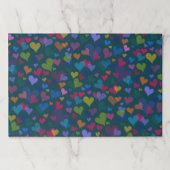 25枚かわいいターコイズカラフルハート包装 ペーパーパッド (正面)