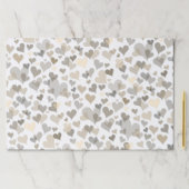 25枚かわいい白いトープハート柄ギフトラップ ペーパーパッド (インサイチュ)