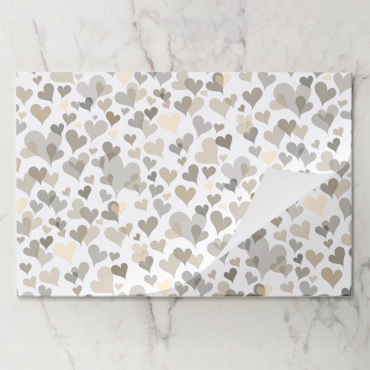 25枚かわいい白いトープハート柄ギフトラップ ペーパーパッド (折り畳み)