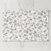 25枚かわいい白いトープハート柄ギフトラップ ペーパーパッド (正面)