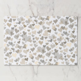 25枚かわいい白いトープハート柄ギフトラップ ペーパーパッド