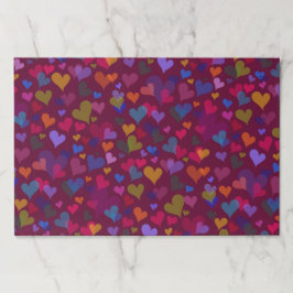 25枚かわいい紫のカラフルハート ペーパーパッド